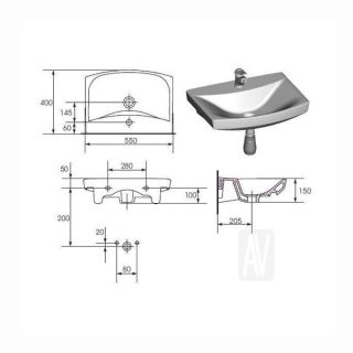 Раковина Cersanit CARINA 55 UM-CAR55/1 55x40 Раковина Cersanit CARINA 55 UM-CAR55/1 55x40