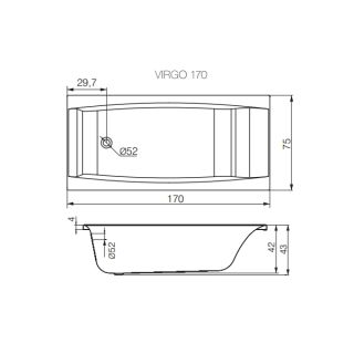 Акриловая ванна Cersanit VIRGO 170х75 Акриловая ванна Cersanit VIRGO 170х75