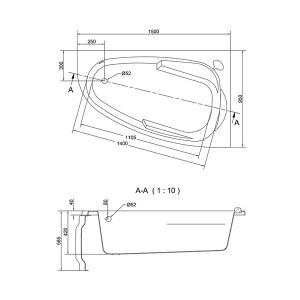 Акриловая ванна Cersanit JOANNA 150х95 R