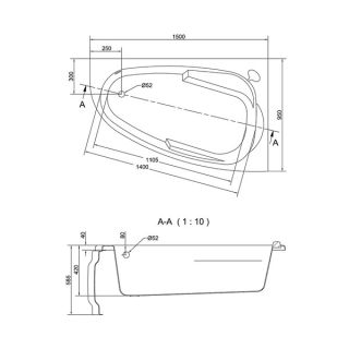 Акриловая ванна Cersanit JOANNA 150х95 R Акриловая ванна Cersanit JOANNA 150х95 R