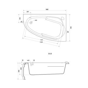 Акриловая ванна Cersanit JOANNA 160х95 R