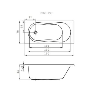 Акриловая ванна Cersanit NIKE 150х70 Акриловая ванна Cersanit NIKE 150х70