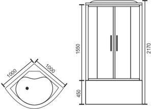 Душевая кабина Royal Bath BK стекло белое/матовое 100x100см RB100BK3-WC