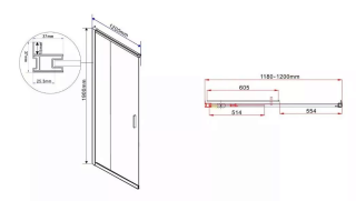 Душевая дверь Vincea VHC-1G120CGB 120 см профиль черный стекло тонированное