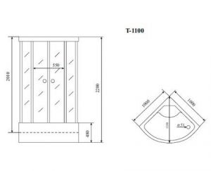 Душевая кабина Timo Standart T-6600BF 100x100см