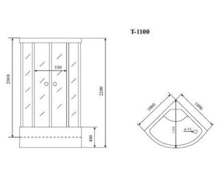 Душевая кабина Timo Standart T-6600BF 100x100см Душевая кабина Timo Standart T-6600BF 100x100см