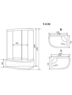 Душевая кабина Timo Standart T-6620BFL Black Fabric L 120x85см Душевая кабина Timo Standart T-6620BFL Black Fabric L 120x85см
