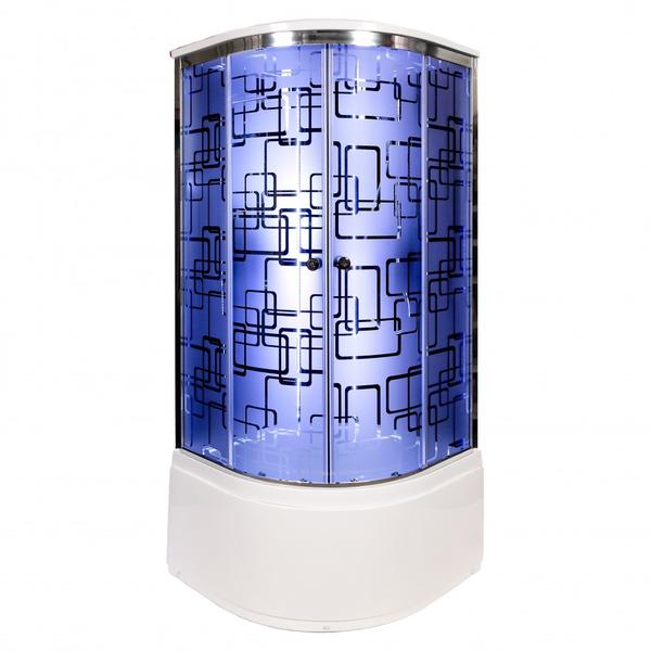 Душевая кабина Deto BМ4510 LED BLACK 100х100х220 см
