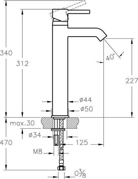 Смеситель для раковины  VitrA Minimax S A41990EXP