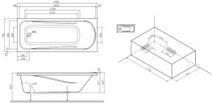 Акриловая ванна AM.PM  Sense W75A-170-070W-KL 170/70 см