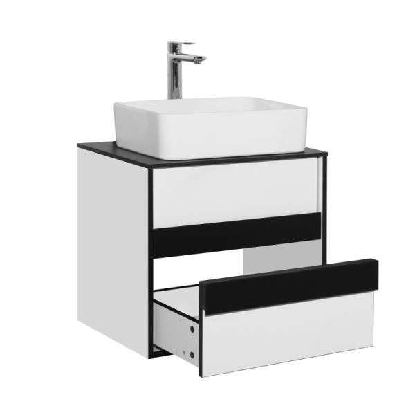 Тумба с раковиной STYLE LINE ЛС-000010040  "Амстердам 60" со столешницей, белый матовый
