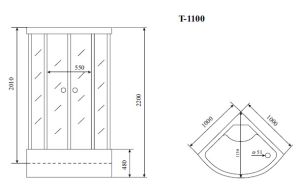 Timo Standart T-6600 B Black душевая кабина (100*100*220)