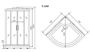 Timo Standart T-6609 S Silver душевая кабина (90*90*220)
