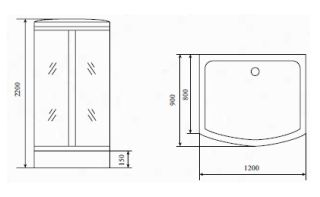 Timo Standart T-6615 Black душевая кабина (120*90*220) Timo Standart T-6615 Black душевая кабина (120*90*220)