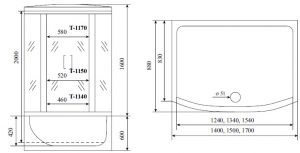 Timo Standart T-6670 Silver душевая кабина (170*88*220)