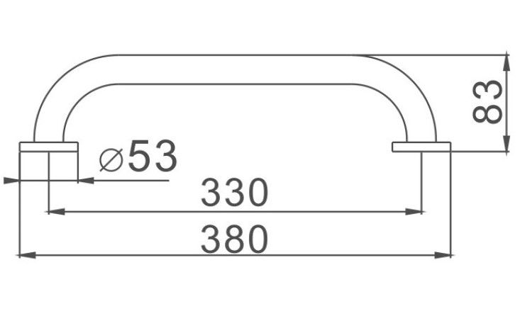Поручень для ванной Haiba HB1718 38см хром