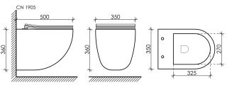 Подвесной унитаз Ceramica Nova Mono CN1905 безободковый белый Подвесной унитаз Ceramica Nova Mono CN1905 безободковый белый