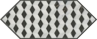 Плитка Kerama Marazzi HGD\A482\35006 Декор Келуш 3 черно-белый 14x34x0,69