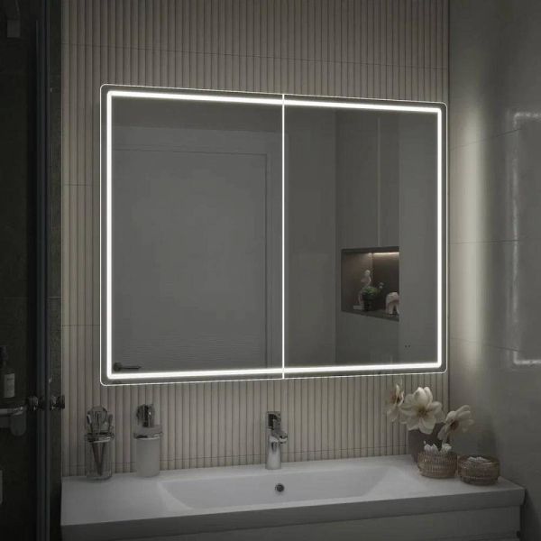 Зеркальный шкаф с подсветкой Vigo Geometry 222 100 см