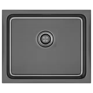 Мойка кухонная Paulmark Vista PM305444-GM 54x44, вороненая сталь