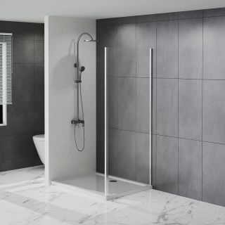 Боковая часть Azario Shanghai AZ-C43-110-CH-CL 110 см профиль хром стекло прозрачное