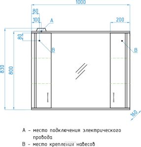 Зеркальный шкаф Style Line Панда ЛС-00000239