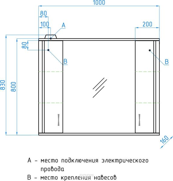 Зеркальный шкаф Style Line Панда ЛС-00000239