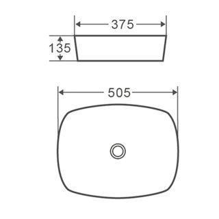 Раковина чаша Terminus Ното 04RN50x37x13W 50 см белый