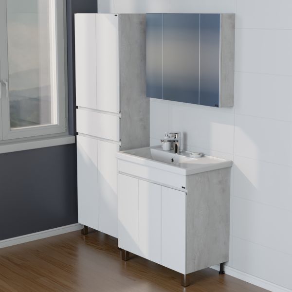 Зеркало-шкаф Санта Марс 700416 80 см светлый