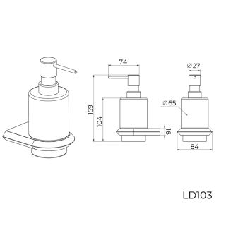 Дозатор жидкого мыла Knotlor LD103C, хром