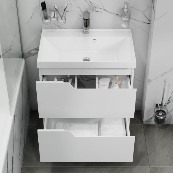 Напольная тумба под раковину Санта Антарес 700517 70 см белый глянец