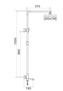 Душевая стойка Rose R1096H чёрный матовый Душевая стойка Rose R1096H чёрный матовый