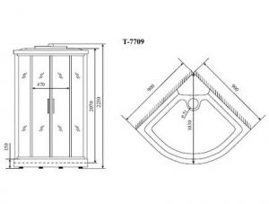 Душевая кабина Timo Lux T-7709(NEW) 90x90м