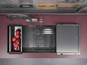 Мойка кухонная Omoikiri Taki 74-U/IF-GM воронёная сталь