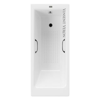 Ванна чугунная Vinsent Veron Tampa VTP1707042H/VH0012BL-AS с ручками черными матовыми 170х70 см