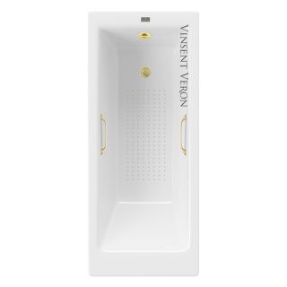 Ванна чугунная Vinsent Veron Tampa VTP1707042H/VH0012MGD-AS с ручками золотыми матовыми 170х70 см