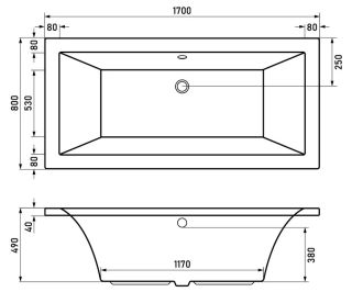Акриловая ванна Berges Tari 052028 170x80см чёрный глянец Акриловая ванна Berges Tari 052028 170x80см чёрный глянец