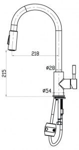 Смеситель для кухни двухрежимный, сатин Nova BelBagno BB-LAM31A-IN
