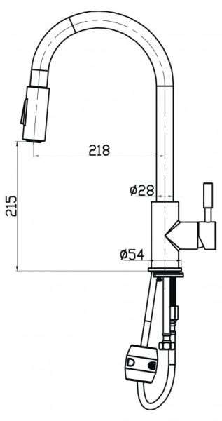 Смеситель для кухни двухрежимный, сатин Nova BelBagno BB-LAM31A-IN