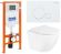 Комплект 3 в 1 BelBagno BB3105CHR/SC/BB002-80/BB014-SR-BIANCO унитаз подвесной с сиденьем UNO BB3105CHR/SC система инсталляции для унитазов BB002-80 с кнопкой смыва BB014-SR-BIANCO