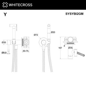 Гигиенический душ WHITECROSS 2-SYSYBI2NIB брашированный никель