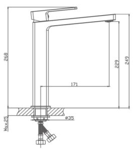 Смеситель для раковины Haiba HB11615 хром