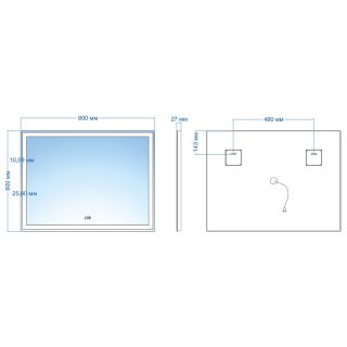 Зеркало с подсветкой Azario Livia ФР-00000942 80 см