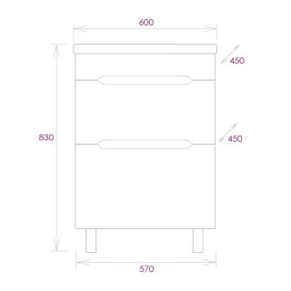 Тумба под раковину напольная Onika Айленд 106155 60 см белый