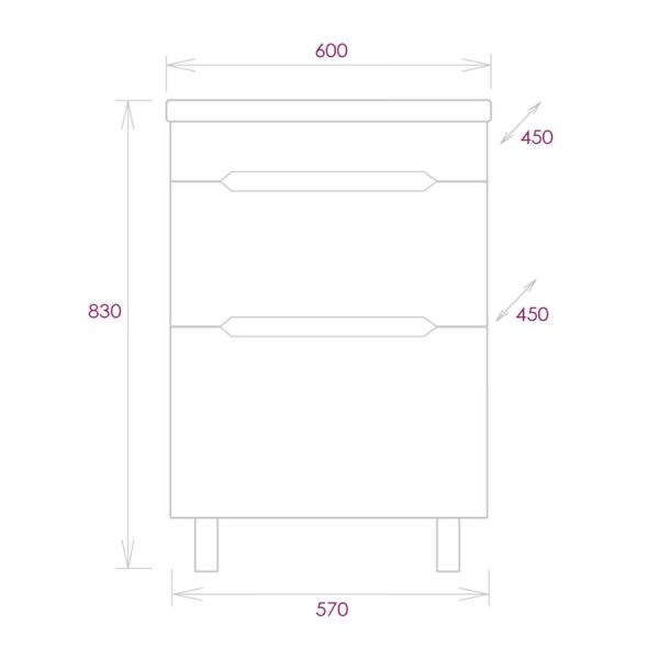 Тумба под раковину напольная Onika Айленд 106155 60 см белый