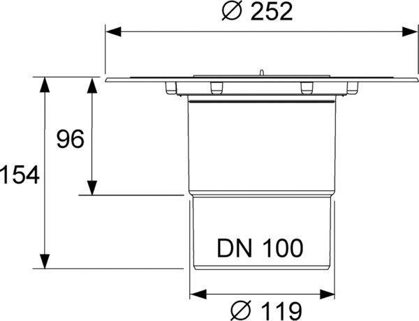 TECE Сифон TECEdrainpoint S DN 100, вертикальный 3607600
