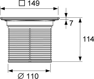TECE Декоративная решетка TECEdrainpoint S 150 мм в стальной рамке 3660008