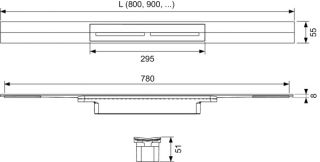 TECE Профиль для душа, 100 см 671010 TECE Профиль для душа, 100 см 671010