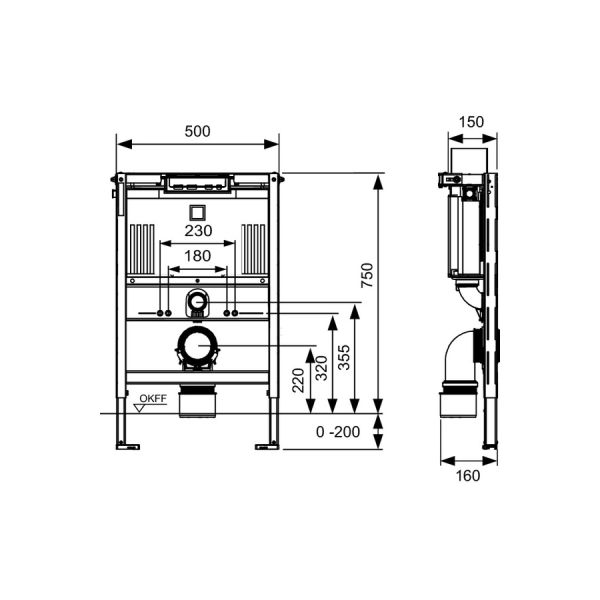 Застенный модуль TECE TECEprofil 9300291 со смывным бачком Uni
