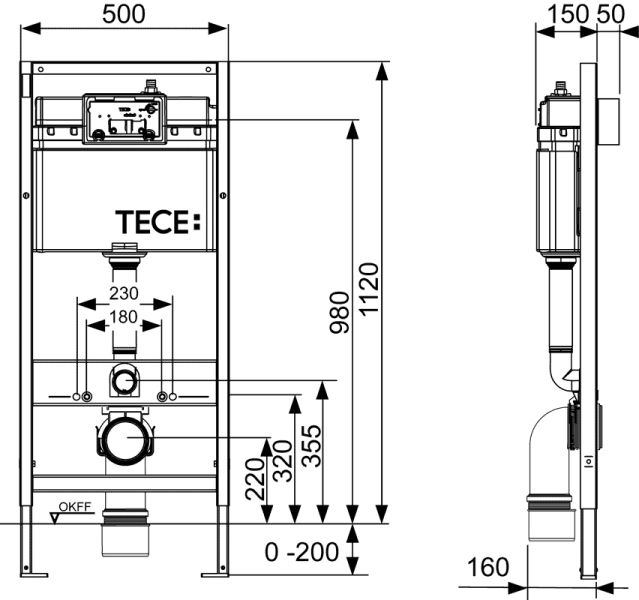 Tece Инсталляция 4 в 1 Ambia 9400405